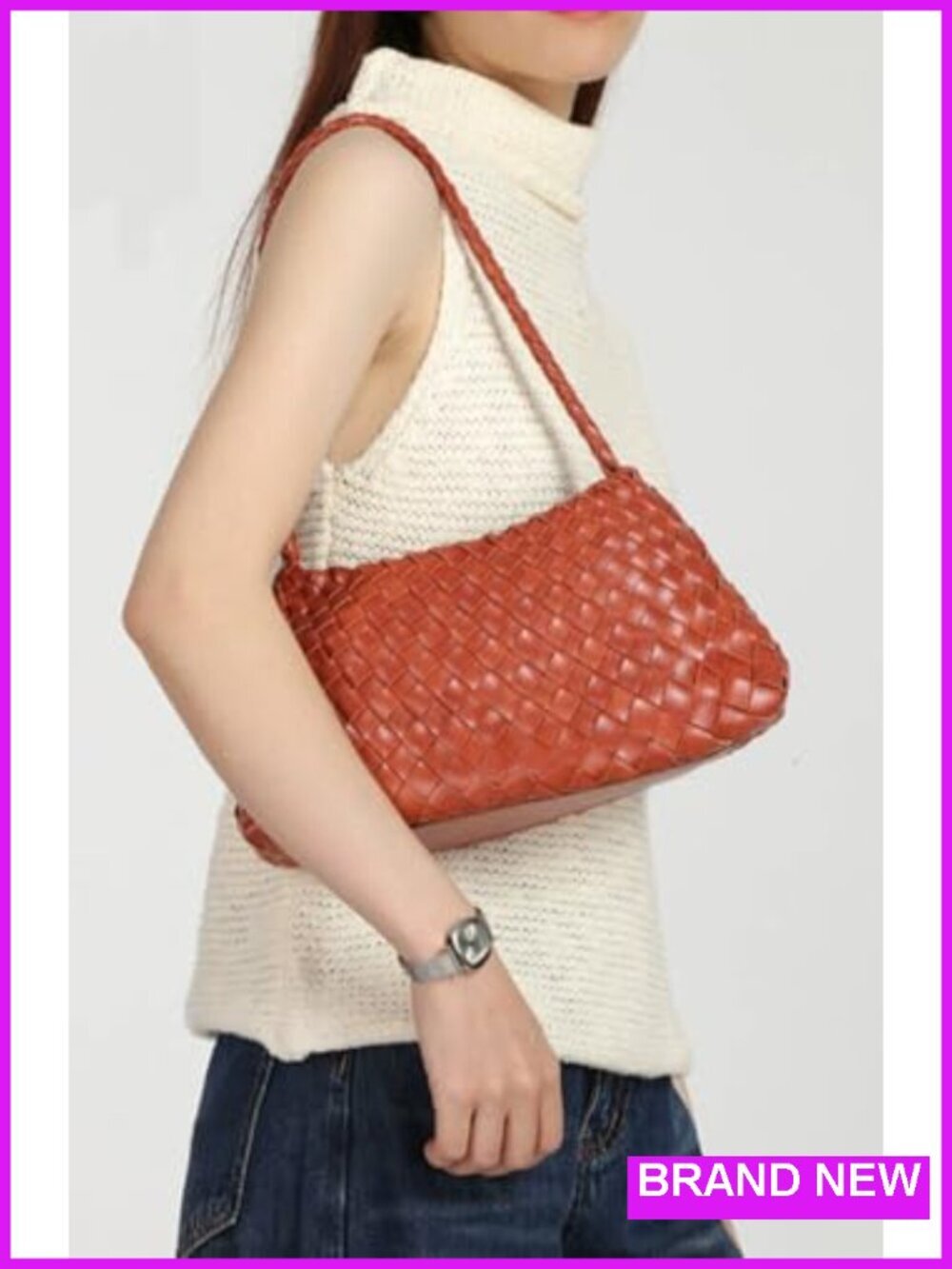 Suede Woven Hobo Bucket Purse Underarm Shoulder Bag Tote Handbag Clutch - Picture 3 of 6